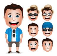 3D Realistic Man Character Wearing Casual Dress