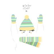 Doodle style winter clothing illustration in vector