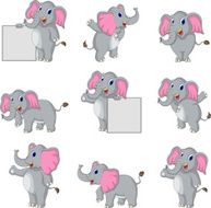cute elephant cartoon collection