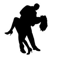 Vector silhouette of dance N15