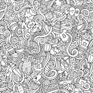 Cartoon vector doodles children seamless pattern N4