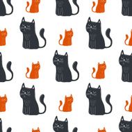 seamless pattern with cartoon cats