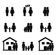 Family life icon set N6