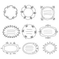 Set of doodle frames
