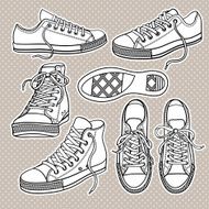 set with sneakers isolated N2