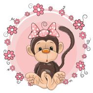 Monkey with flowers N2