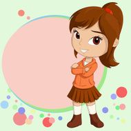 Smiling little girl standing with background