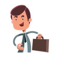 Businessman with a suitcase vector illustration cartoon character