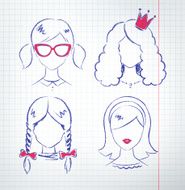 Female avatars vector set