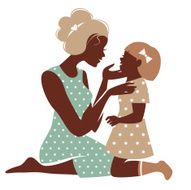 Beautiful mother silhouette with her daughter N3