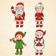 Christmas and new year characters