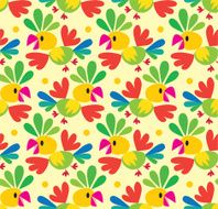 Seamless pattern with funny parrot N3