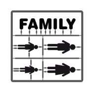 Silhouette family model kit with sign