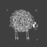 Funny sheep sketch for your design N4