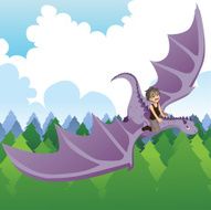 Boy riding dragon