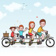 Family tandem bicycle
