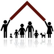 Protection people silhouette family icon Person vector woman man