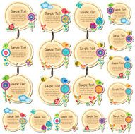 round floral tags design