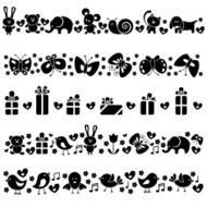 Cute borders with baby icons N2