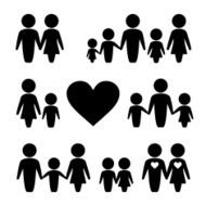 People Family icons set