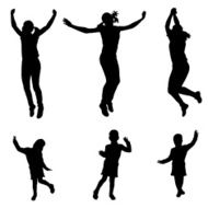Vector silhouette of a woman with child N20