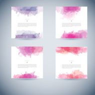 Set of vector watercolor template N50