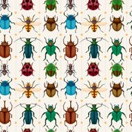 cartoon insect bug seamless pattern N2