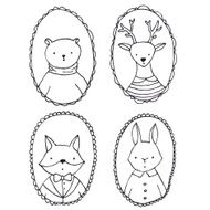 Animals portraits doodles