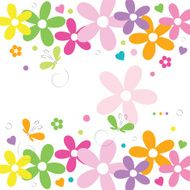 hearts flowers and butterflies happy birthday card