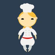 Blond girl chef illustration