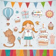 Birthday set with little girl N3