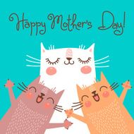 Sweet card for Mothers Day with cats N5