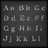 Sketched Hand drawn alphabet A-L