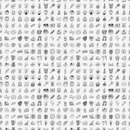 Seamless Doodle Birthday party pattern background N81