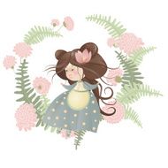 Cute girl in flower wreath N3
