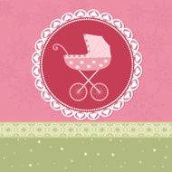Pram in the background of retro