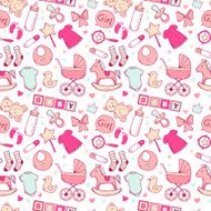 Bright baby girl seamless pattern