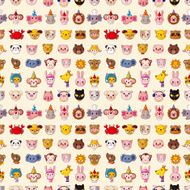 seamless animal face pattern N2