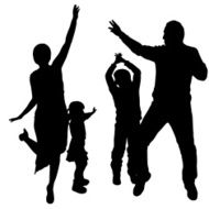 Vector silhouettes of dancing people N43