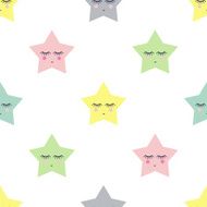 pattern with sleeping stars for kids holidays