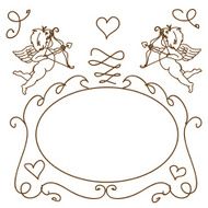 Valentine greeting card template with cupids N2