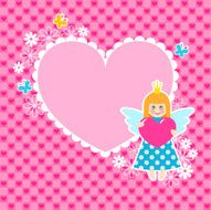 Heart frame with cute princess N2