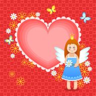 Heart frame with cute princess N3