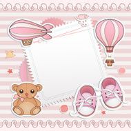 Baby girl shower card N110