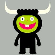 Green faced bully character