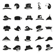 various black hats icons vector set eps10