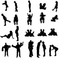 Vector Silhouette Of People N81