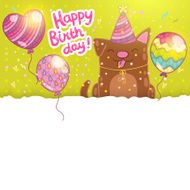 Happy Birthday card background with a dog N5