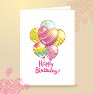 Happy Birthday card background with balloons N5