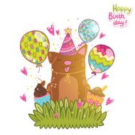 Happy Birthday card background with a dog N6